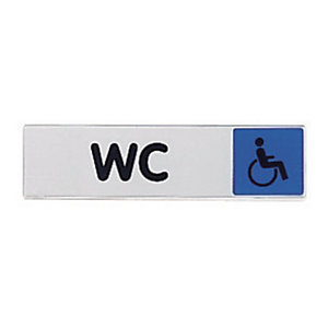 Plaquette de porte WC pour personnes handicapées 17 x 4 cm plexiglas