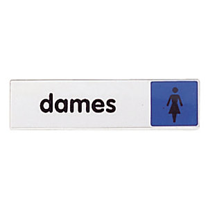 Plaquette de signalisation pour sanitaires et vestiaires dames 17 x 4 cm