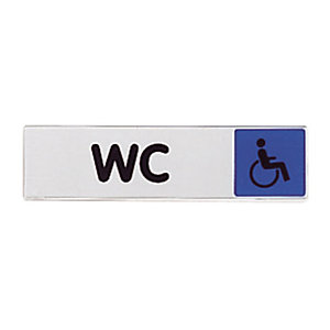Plaquette de signalisation des wc pour handicapés 17 x 4 cm