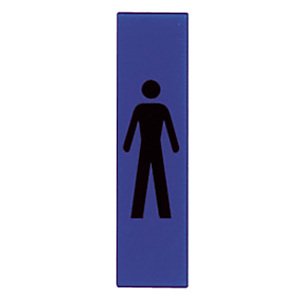 Plaquette verticale de signalisation des sanitaires et vestiaires hommes 4 x 17 cm Plaquette verticale de signalisation des sanitaires et vestiaires hommes 4 x 17 cm