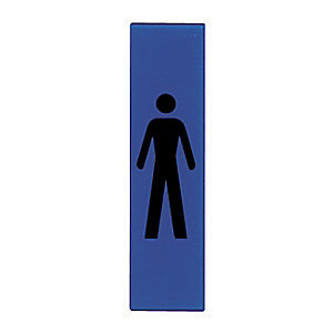 Plaquette verticale de signalisation des sanitaires et vestiaires hommes 4 x 17 cm