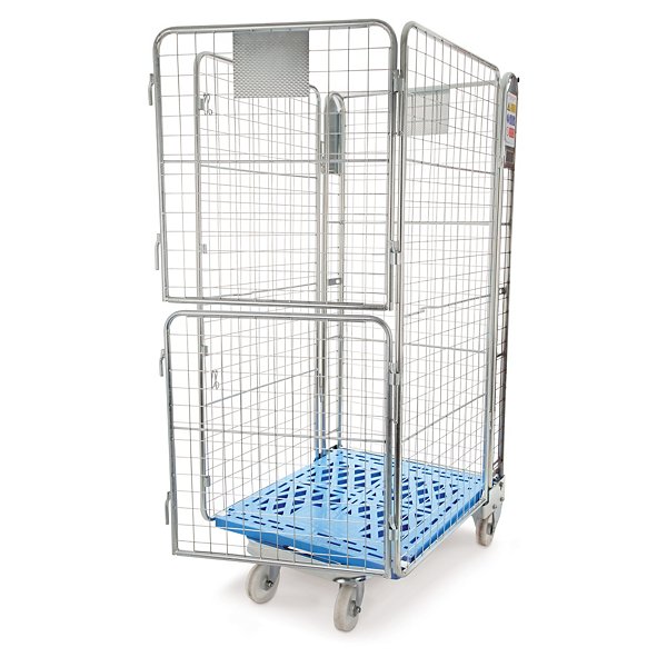 Plastic base roll container, 3 sided - 3