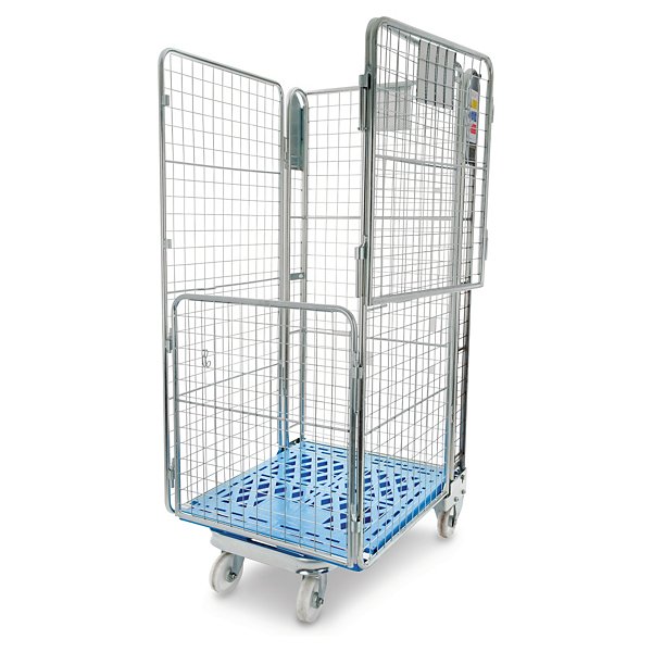 Plastic base roll container, 3 sided - 4