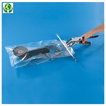 Plastic zak met zijvouwen 200 micron 100% gerecycleerd Raja - 1