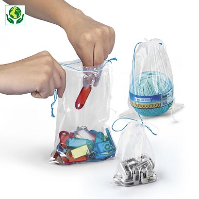 Plastic zakje met trekkoordjes 50% gerecycled - 1