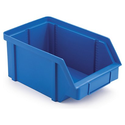 Plastový úložný zásobník 314 x 202 x 148 mm, modrý, objem 4 l, nosnosť 12 kg - 1