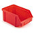 Plastový úložný zásobník 440 x 285 x 210 mm, červený, objem 12 l, nosnosť 36 kg - 1