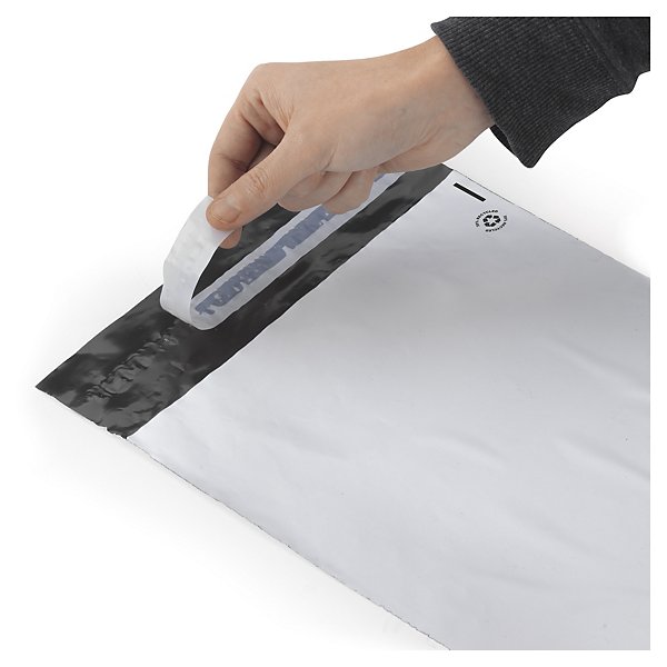 Plastové obálky 160x220mm, biele, samolepiaci prúžok - 2