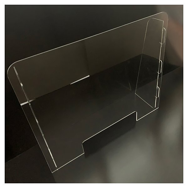 Plexiglas® XT transparante staande afscherming 80 x 70 x 20 cm - 3