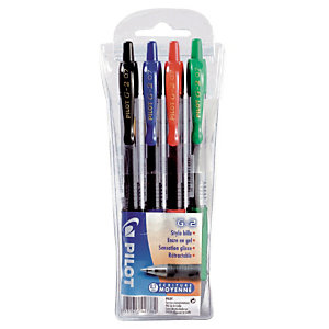 Pochette de 4 stylos bille Pilot G2- 07 coloris assortis classique