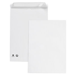 Pochette blanche auto-adhésive avec/sans fenêtre 162x229 mm