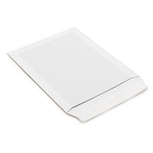 Pochette blanche à dos en carton
