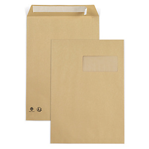 Pochette brune recyclée avec fermeture adhésive Pochette brune recyclée avec fermeture adhésive