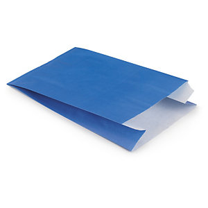 Pochette cadeau kraft bleu acidulée 12x4,5x19 cm