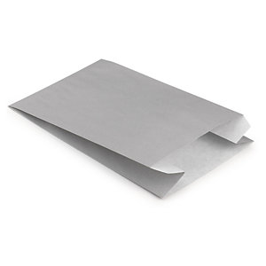 Pochette cadeau kraft gris souris acidulée 24x7,5x39 cm