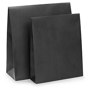 Pochette cadeau kraft noir à fermeture adhésive avec larges soufflets 32,5x13x34,5 cm
