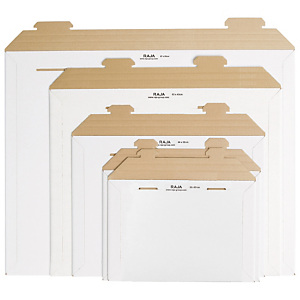 Pochette carton micro-cannelé recyclé blanche RAJA 44x32 cm