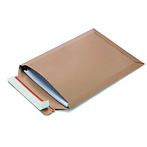 Pochette carton plat recyclée brune fermeture bande adhésive - l.int .17,3 x H.24,8 cm - Lot de 100
