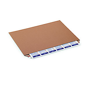 Pochette carton plat recyclée brune fermeture bande adhésive - l.int .18 x H.16,4 cm - Lot de 100