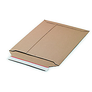 Pochette carton plat recyclée brune fermeture bande adhésive - l.int .29,3 x H.37,3 cm - Lot de 100