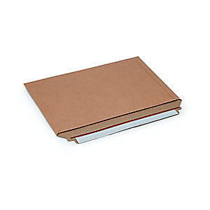 Pochette carton plat recyclée brune fermeture bande adhésive - l.int .33,4 x H.23,4 cm - Lot de 100