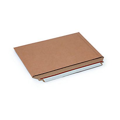 Pochette carton plat recyclée brune fermeture bande adhésive - l.int .33,4 x H.23,4 cm - Lot de 100