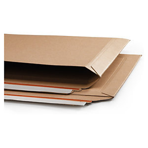 Pochette carton recyclé à fermeture adhésive - Pochette ouverture grand côté 18cm x 16,4cm