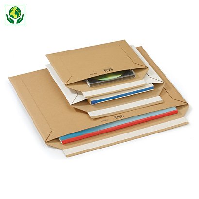 Pochette carton rigide à fermeture
adhésive RAJA, 70% recyclé - 1