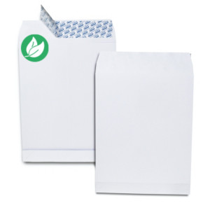 Pochette Kraft blanche 260 x 330 mm 120g sans fenêtre - soufflet 3 cm - autocollante bande protectrice - Lot de 50 Pochette Kraft blanche 260 x 330 mm 120g sans fenêtre - soufflet 3 cm - autocollante bande protectrice - Lot de 50