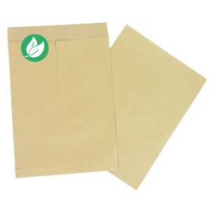 Pochette kraft brun PEFC C5 - 375 x 450 mm 120g sans fenêtre - Fermeture sans gomme - Lot de 100 Pochette kraft brun PEFC C5 - 375 x 450 mm 120g sans fenêtre - Fermeture sans gomme - Lot de 100