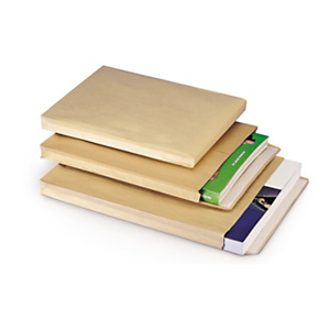 Pochette kraft brune auto-adhésive à soufflets sans fenêtre 229x324 mm