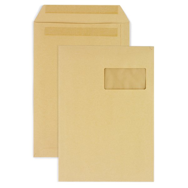 Pochette kraft brune autocollante avec/sans fenêtre RAJA - 3