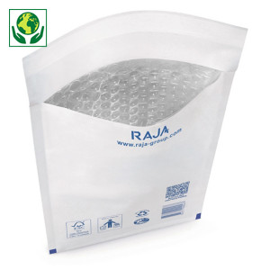 Pochette matelassée bulles blanche 85 % recyclée Raja