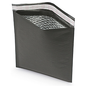 Pochette matelassée bulles noire mate 16,5x16,5cm