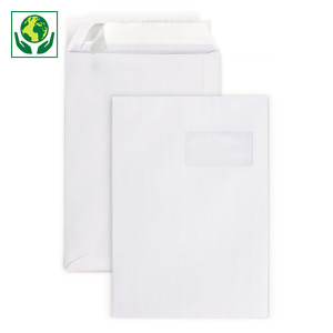 Pochette papier blanche auto-adhésive avec fenêtre Pochette papier blanche auto-adhésive avec fenêtre