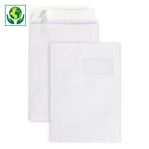 Pochette papier blanche auto-adhésive avec fenêtre