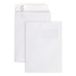 Pochette papier blanche auto-adhésive avec fenêtre