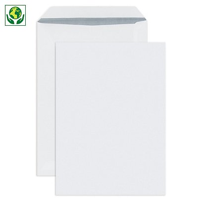 Pochette papier vélin blanc autocollante sans fenêtre