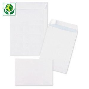 Pochette papier vélin blanc autocollante avec/sans fenêtre