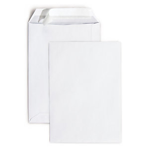 Pochette papier vélin blanc auto-adhésive sans fenêtre 162x229 mm