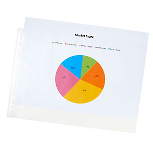 Pochette perforée grainée A3 en polypropylène 90 microns - Transparent