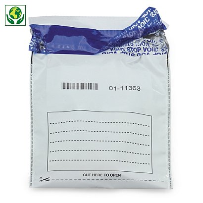 Pochette plastique opaque de sécurité 80% recyclé RAJA 17x21 cm - 1