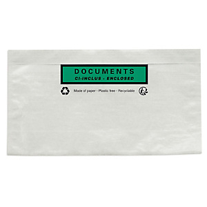 Pochette porte-documents imprimée en papier 162 x 120 mm