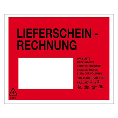 Pochette porte-documents  Lieferschein-Rechnung - Packing List-Invoice 230 x 130 mm - 1