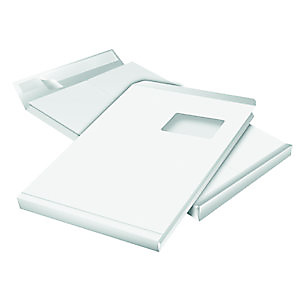 Pochette à soufflet 3 cm en kraft blanc armé C4 - 229 x 324 mm 130g avec fenêtre - bande autoadhésive - boîte 50 unités Pochette à soufflet 3 cm en kraft blanc armé C4 - 229 x 324 mm 130g avec fenêtre - bande autoadhésive - boîte 50 unités