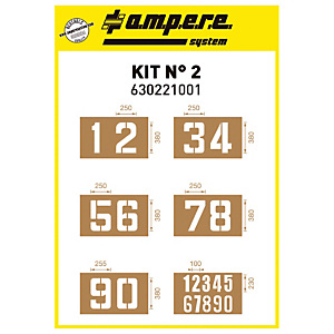 Pochoirs chiffres 0 à 9 Ampere, lot de 6 Pochoirs chiffres 0 à 9 Ampere, lot de 6
