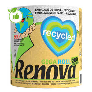 Poetsrol Renova Gigaroll Recycled 2-laags, rol van 280 vellen