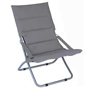 Poltrona Siesta, struttura in ferro grigio, inclinazione regolabile, Grigio Poltrona Siesta, struttura in ferro grigio, inclinazione regolabile, Grigio