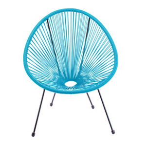 Poltroncina da esterno Twist, 72 x 77,5 x 83 cm, Struttura in metallo, intreccio in polietilene, Azzurro Poltroncina da esterno Twist, 72 x 77,5 x 83 cm, Struttura in metallo, intreccio in polietilene, Azzurro