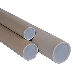 POLYEDRA Tubo in cartone avana - doppio tappo trasparente - altezza 50 cm - diametro 6 cm POLYEDRA Tubo in cartone avana - doppio tappo trasparente - altezza 50 cm - diametro 6 cm